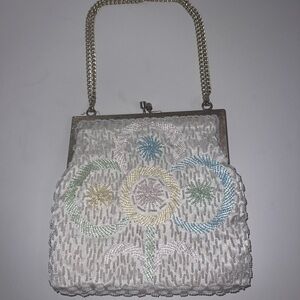 Magid Elegant White Beaded Women's Bag